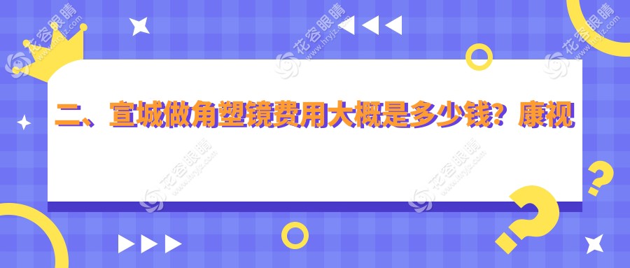 二、宣城做角塑鏡費用大概是多少錢？康視眼科5780、5799、4550