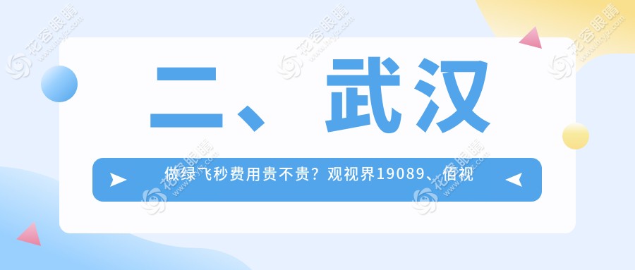 二、武漢做綠飛秒費(fèi)用貴不貴？觀視界19089、佰視佳17668、悅瞳16950