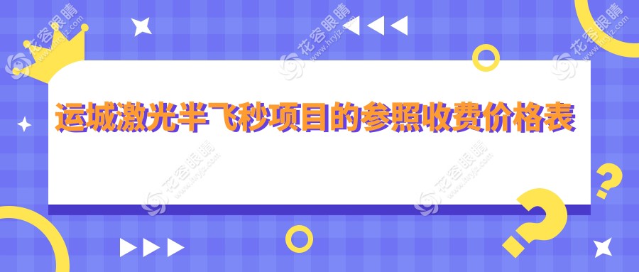 運城激光半飛秒項目的參照收費價格表