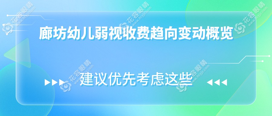 廊坊幼兒弱視收費趨向變動概覽