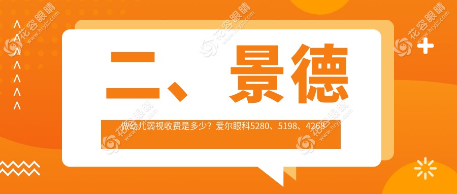 二、景德做幼儿弱视收费是多少？爱尔眼科5280、5198、4268