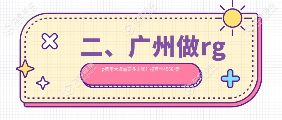 二、廣州做rgp費(fèi)用大概需要多少錢？視百年4568/愛爾眼科4160/視獻(xiàn)眼科5488