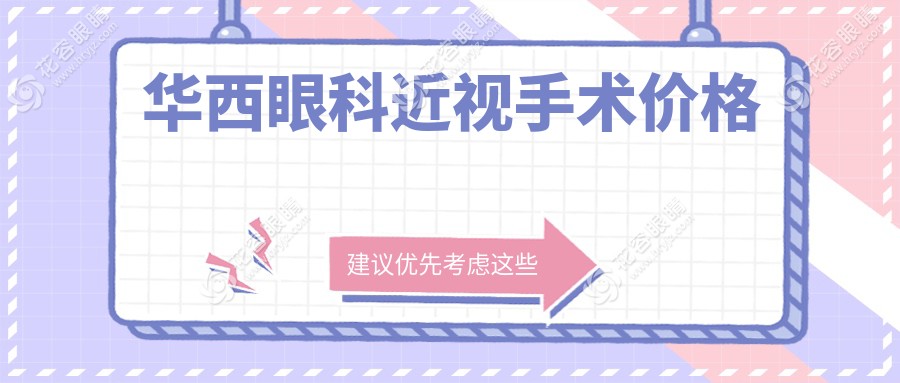 四川华西眼科近视手术价格表|屈光手术热门医生名单,半飞秒1.6w元