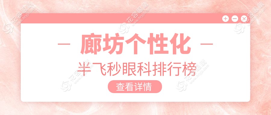 廊坊个性化半飞秒眼科手术推荐：TOP医院排名及15800元手术价格全解析