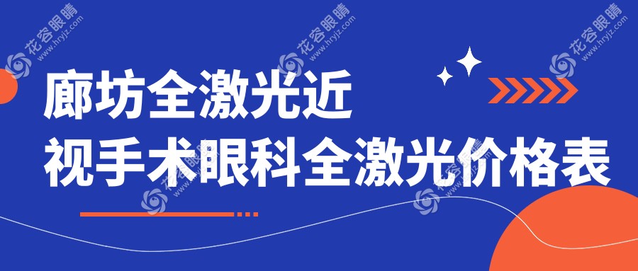 廊坊全激光近視手術眼科全激光價格表