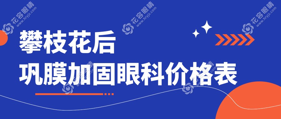 攀枝花后鞏膜加固眼科價格表