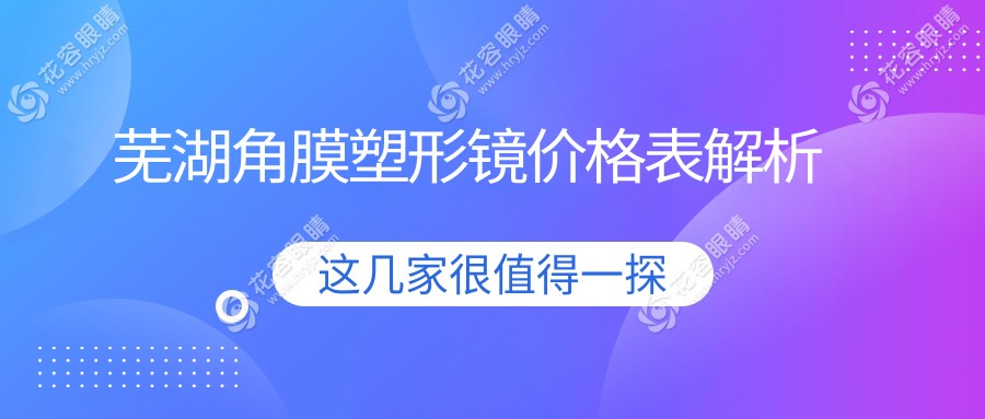 蕪湖家長必看！角膜塑形鏡價格全解析，哪家醫(yī)院更值得信賴？