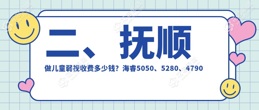 二、撫順做兒童弱視收費多少錢？海睿5050、5280、4790