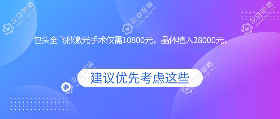 包頭全飛秒激光手術僅需10800元，晶體植入28000元，專業(yè)眼科推薦優(yōu)選方案