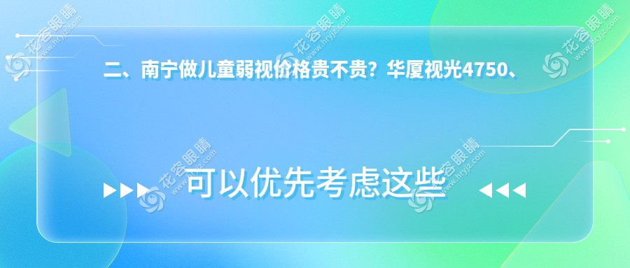 二、南寧做兒童弱視價(jià)格貴不貴？華廈視光4750、華廈5190、愛(ài)爾5258