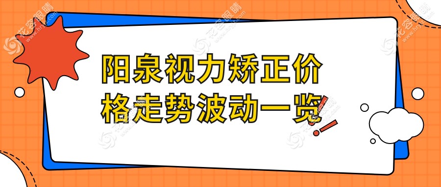 陽泉視力矯正價格走勢波動一覽