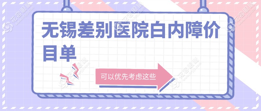 無錫差別醫(yī)院白內(nèi)障價(jià)目單