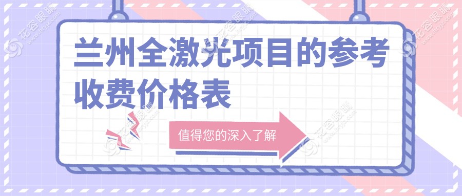 兰州全激光手术费用一览表及推荐医院地址指南