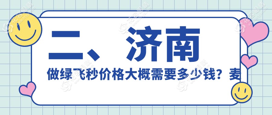 二、濟南做綠飛秒價格大概需要多少錢？麥迪格19880、華廈19090、麥迪格眼科19760
