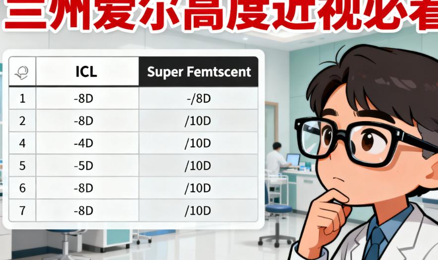 兰州爱尔高度近视(-8D/-10D以上)必看!ICL比超飞秒更适合超高度!姚慧医生推荐的